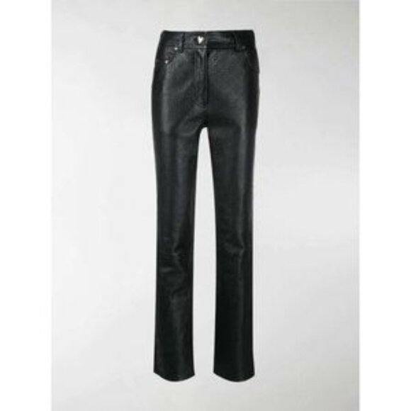 Saks Potts Black Lamb Leather Embossed Trousers - Picture 6 of 9
